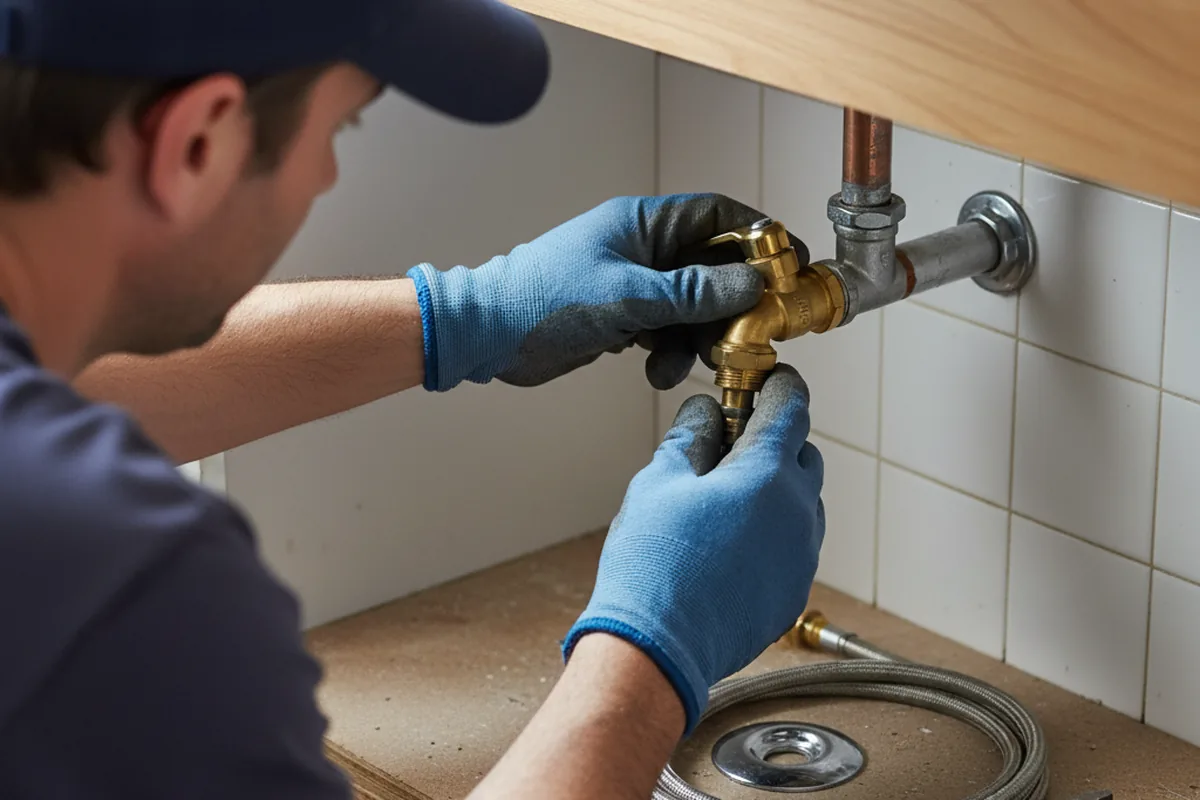 Shutoff valve and fitting work during Faucet and Fixture Repair in Cornelius